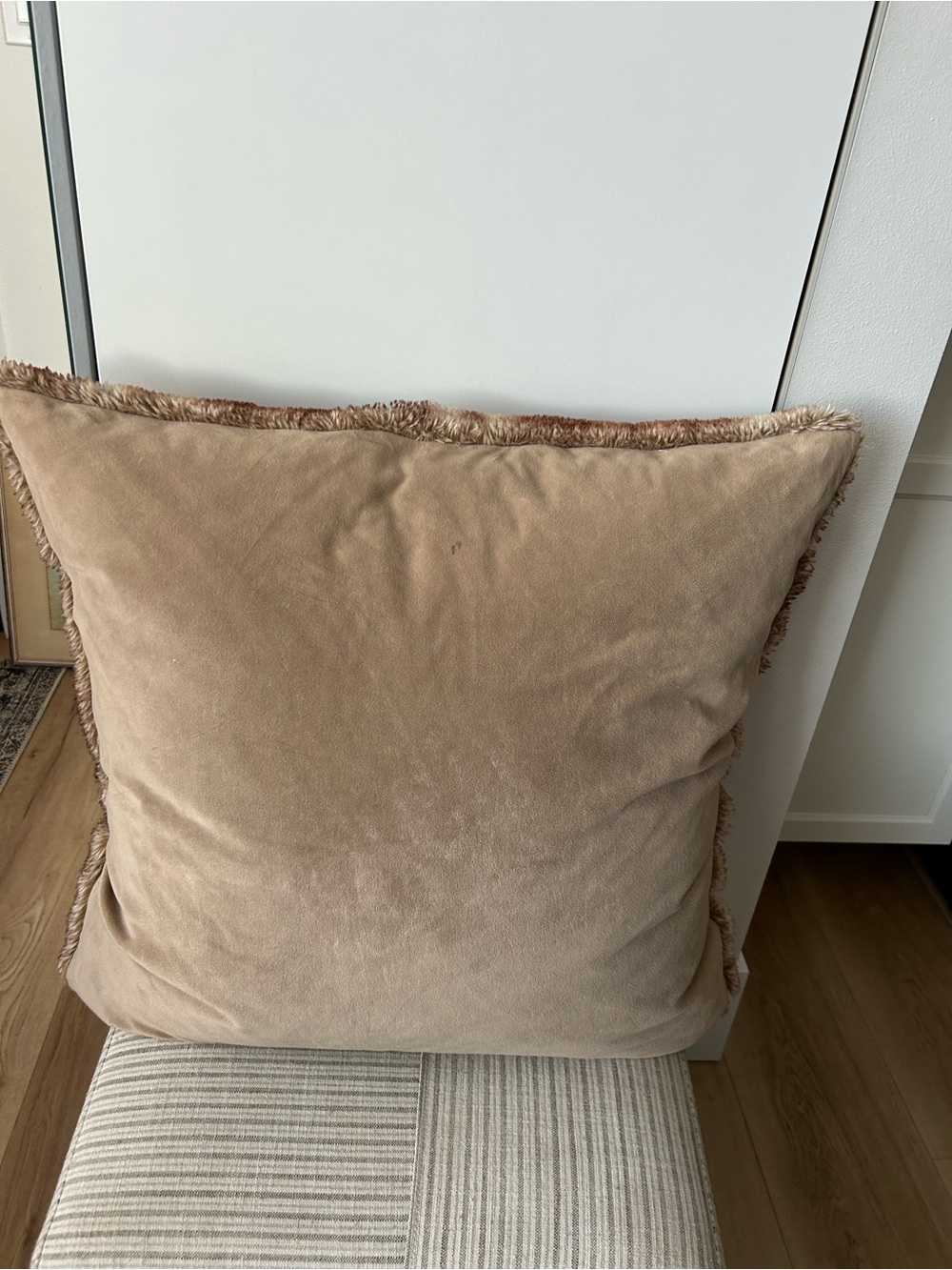 Oversized Pottery Barn Faux Fur Decorative Pillow case with down insert - Picture 2 of 5